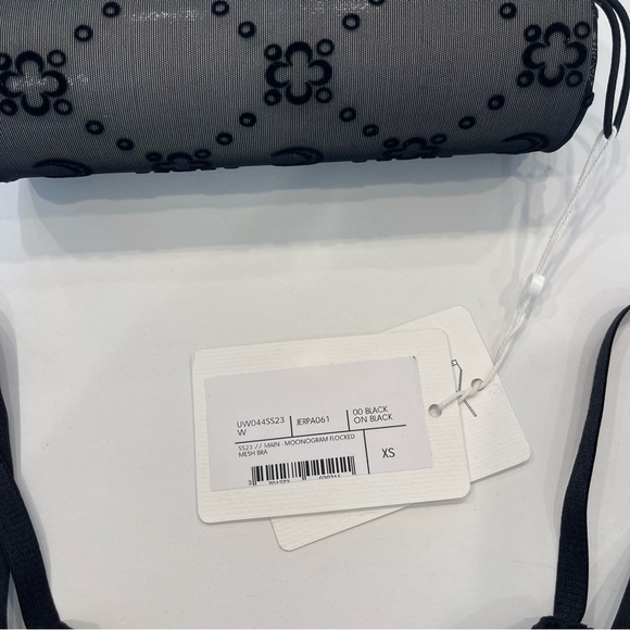 NWT Marine Serre Bralette SS23 Black Logos Size XS - Picture 11 of 12